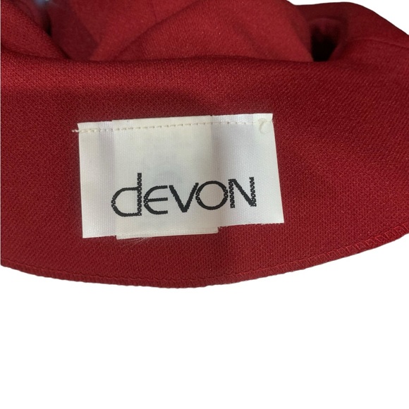 NWT Devon dark red vintage blazer and skirt set with matching belt size 8/10 - Picture 9 of 15